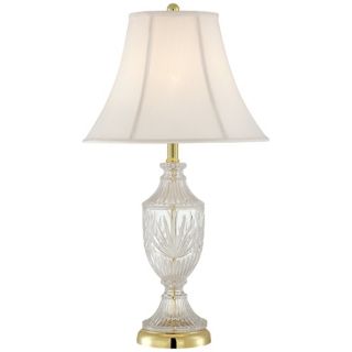 Cut Glass Urn With Brass Accents Table Lamp   #T4688