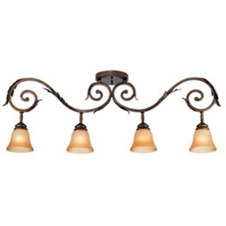 Pro Track Bronze Scroll Arm with Amber Glass Track Fixture   #90749