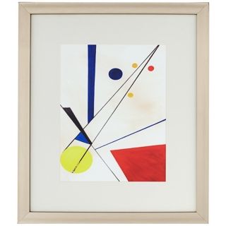 Primary Shapes 28 1/2" High Framed Abstract Wall Art   #X7530