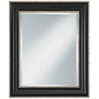 Konig Black Panel Wood Frame 36" High Wall Mirror   #U7510