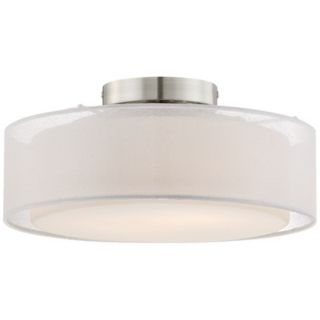 Opal White Dual Shade 10 1/2" Wide Ceiling Light   #W4588