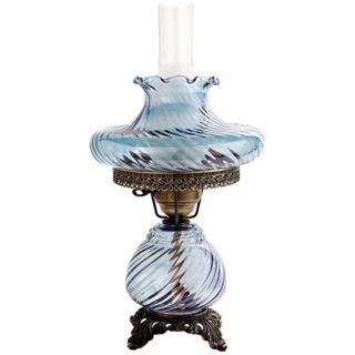 Blue Tamoshanta Swirl Night Light Hurricane Table Lamp   #F7930