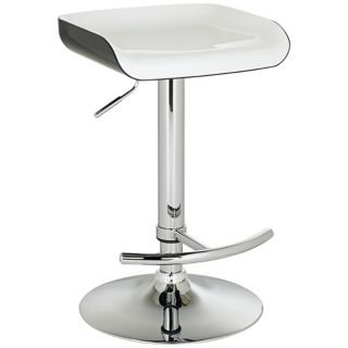 Shift Adjustable Height White and Black Bar Stool   #R4583