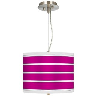 Bold Pink Stripe 13 1/2" Wide Pendant Drum Chandelier   #17374 H9974