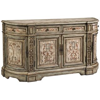 Vera Dusty Sage and Cream Hand Painted Console   #W2673