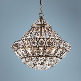Wallingford 16" Wide Antique Brass and Crystal Chandelier   #W6879