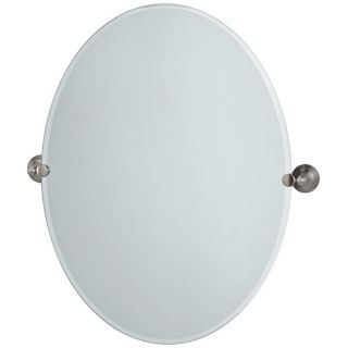 Gatco Satin Nickel Charlotte 32" High Large Oval Mirror   #P5339
