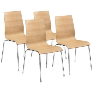 Set of Four Natural Organic Form Dining Chairs   #12332