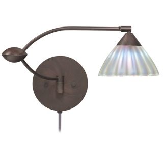 Pearl Glass Double Swing Arm Plug In Style Wall Lamp   #31829