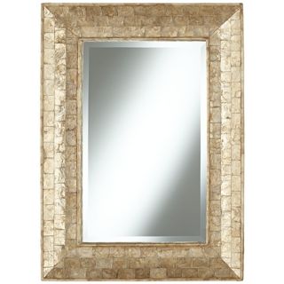 Golden Capiz Shell 32 1/4" High Framed Wall Mirror   #X9947