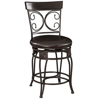 Big and Tall Back to Back Scroll 24" Black Counter Stool   #X4041
