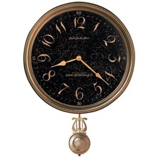 Howard Miller 21" High Paris Night Brass Wall Clock   #X5309