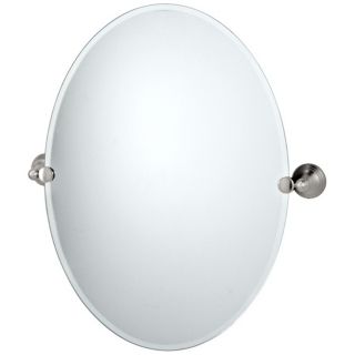 Gatco Charlotte Satin Nickel Finish Oval Tilt Wall Mirror   #P5319
