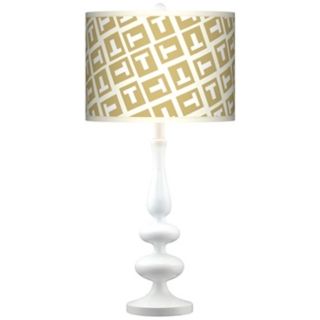 Tee Tumble Modern Gloss White Base Table Lamp   #N5729 P6066