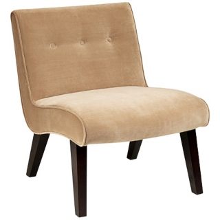 Ave Six Curves Coffee Velvet Accent Chair   #X8187