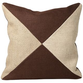 Jute 22" Square Block Designer Pillow   #W0385