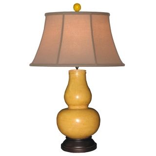 Tang Style Yellow Earthenware Gourd Table Lamp   #J4961