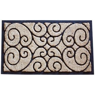 Tuffridge Rectangle Wrought Iron Rubber and Coir Doormat   #W7593