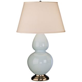 Robert Abbey 31" Light Blue Ceramic and Silver Table Lamp   #G6605