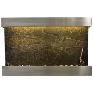 Quarry Green Marble and Steel 51" Wide Wall Fountain   #X9051
