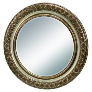 35 1/2" High Dotted Round Bronze Mirror   #N7261