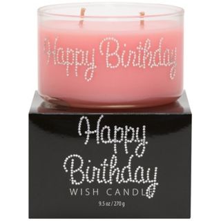 Happy Birthday Hand Jeweled Wish Candle   #W4632