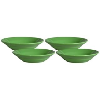 Set of 4 Fun Factory Green Apple Soup Plates   #Y1050