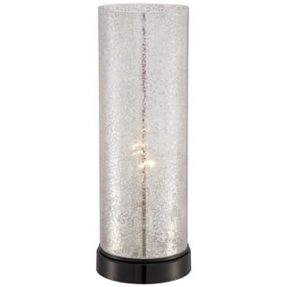 Silver Mercury Glass Cylinder Accent Table Lamp   #W2483