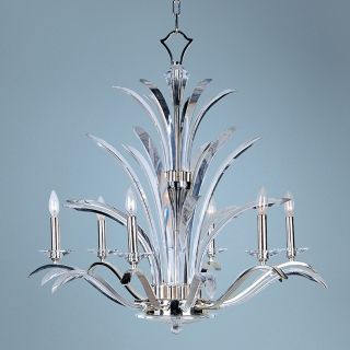 Paradise Plated Silver Crystal 34" Wide 6 Light Chandelier   #72819