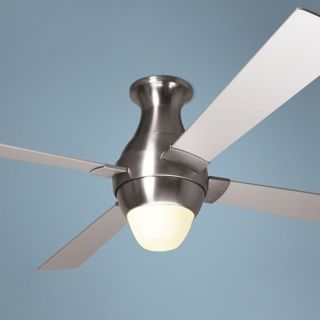 56" Modern Fan Gusto Nickel Hugger Ceiling Fan and Light Kit   #U5620
