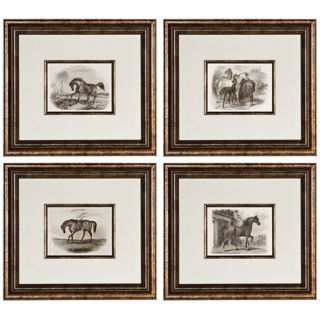 Set of 4 Uttermost Horses 18 5/8" Wide Wall Art   #W2795