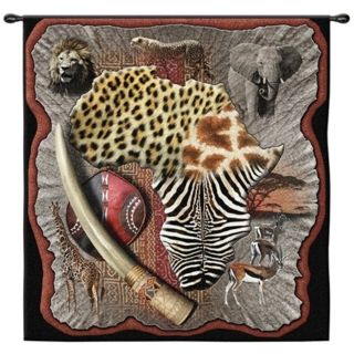 Africa 53" Wide Wall Hanging Tapestry   #J8968