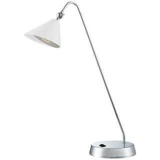 Cape White and Chrome LED Desk Lamp   #W7393