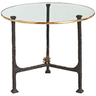 Arteriors Narnia Iron and Gold Leaf Round Cocktail Table   #U2273