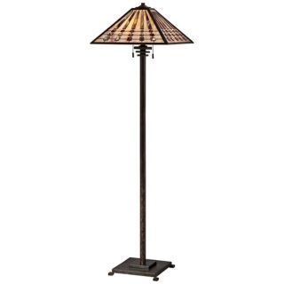 Quoizel Banks Indio Bronze Tiffany Style Floor Lamp   #V9426
