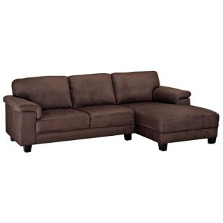 Vibrant Dark Brown Microfiber Sectional Sofa   #X2093