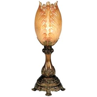 Hand Made Old World Gold Tulip Accent Table Lamp   #T2491