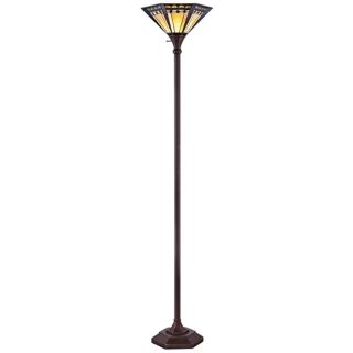 Quoizel Arden Tiffany Style Torchiere Floor Lamp   #V1722