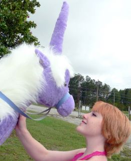 Big Plush Giant 3 Feet Long Purple Stuffed Unicorn Made in America