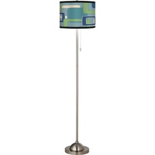 Giclee Retro Rectangles Brushed Nickel Pull Chain Floor Lamp   #99185 84025