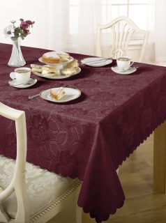 Eva Damask Rose Tablecloth Multiple Sizes Multiple Colours