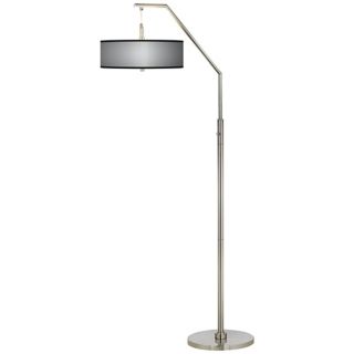 All Silver Giclee Shade Arc Floor Lamp   #H5361 K2121