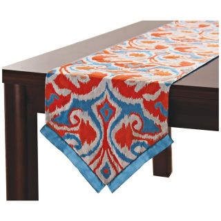 Ikat Orange / Blue 90" Long Table Runner   #V9925