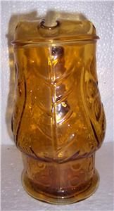 Extra Large Anchor Hocking Amber Color Pressed Glass Juice Jug