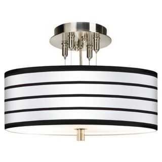 Black Parallels on White Giclee 14" Wide Ceiling Light   #55369 J1801