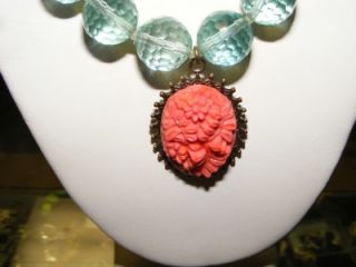 David Aubrey Necklace Anthropologie Lge Green Translucent Beads w