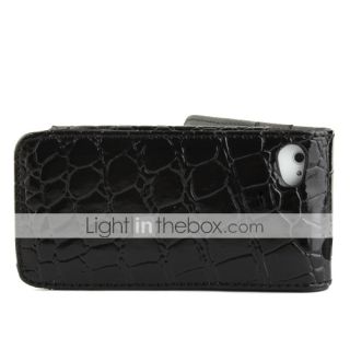 USD $ 6.69   Protective Snakeskin PU Leather Case for iphone 4 (Black
