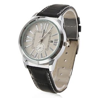 EUR € 6.98   unisex kalender stijl pu analoge quartz horloge (zwart