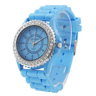 EUR € 3.95   Mode Quarz Armbanduhr mit blauem Silikon Band, alle