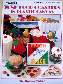 Junk Food Coasters in Plastic Canvas Pattern Booklet